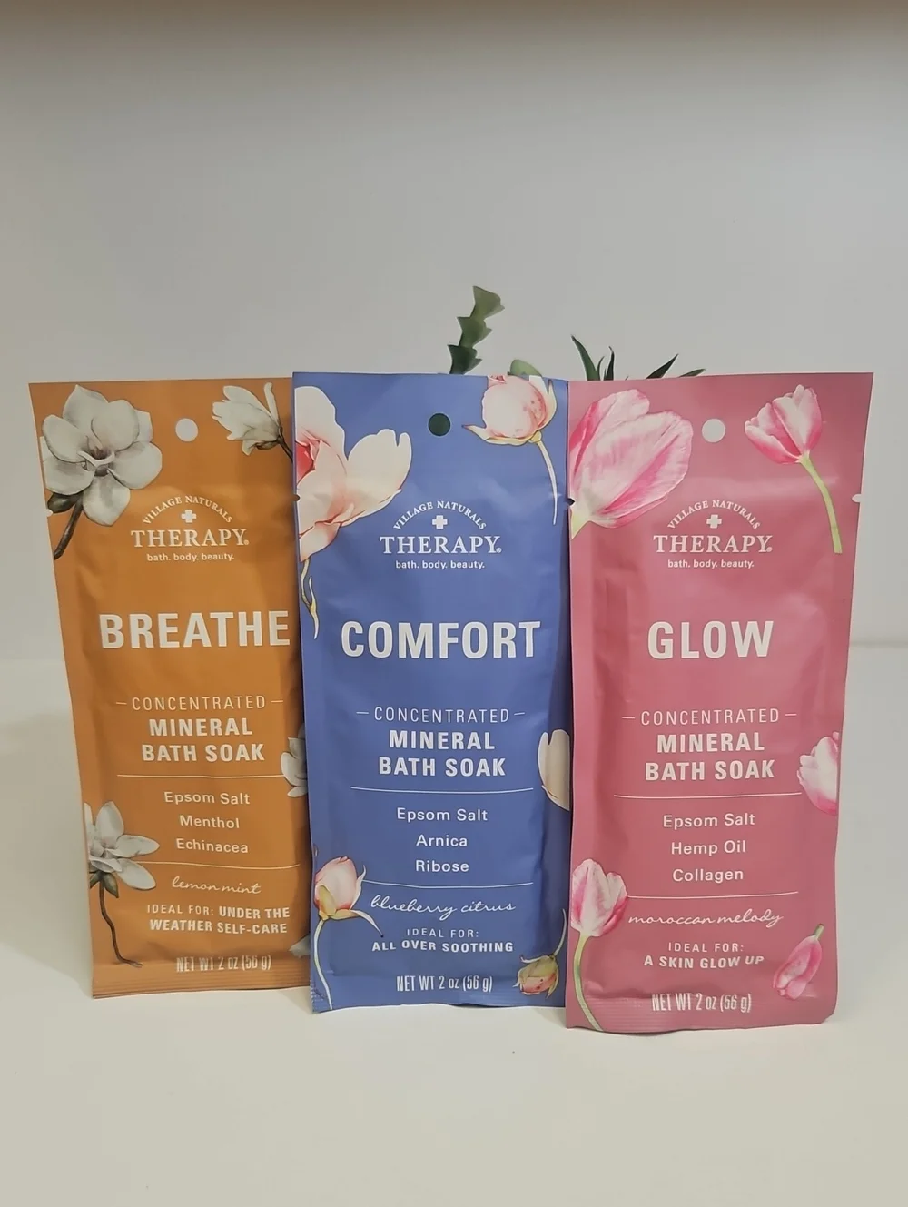 VILLAGE NATURALS THERAPY BATH & BODY BEAUTY BREATHE, CONFORT, & GLOW EPSOM SALTS